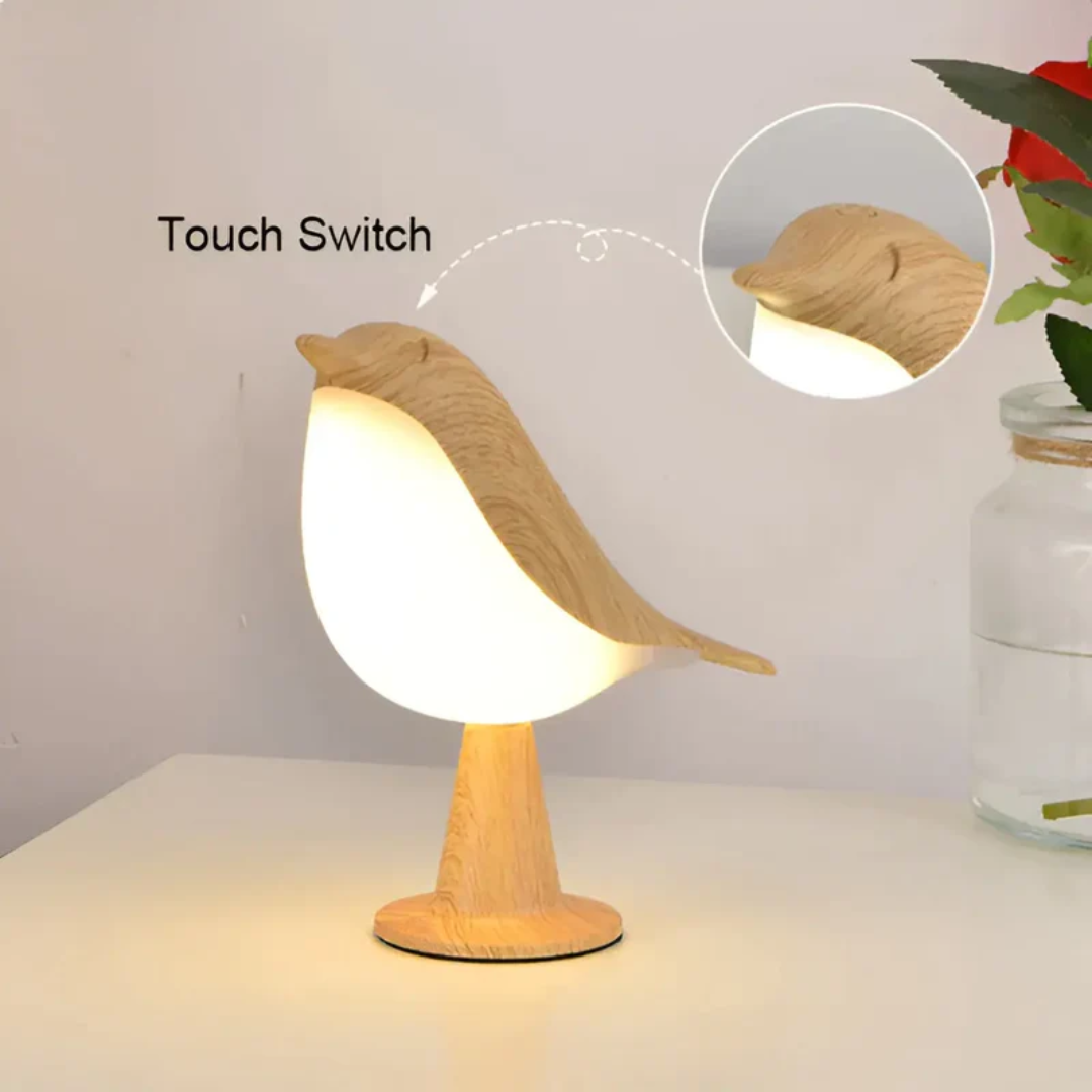 Stylish LED Bird Lamp with Touch Control and Aromatherapy - FeatherGlow-Grey-State of Style