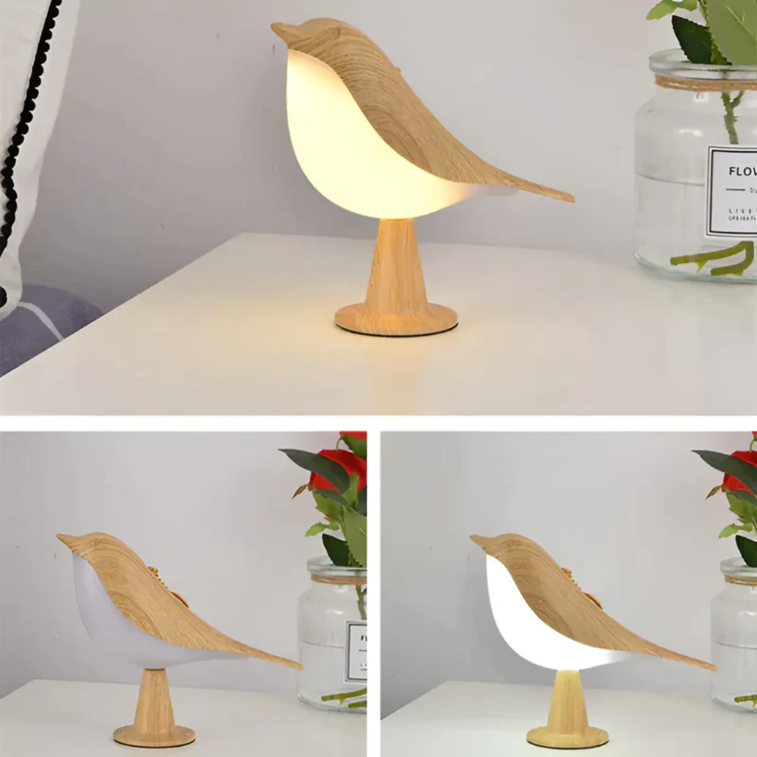 Stylish LED Bird Lamp with Touch Control and Aromatherapy - FeatherGlow-Grey-State of Style