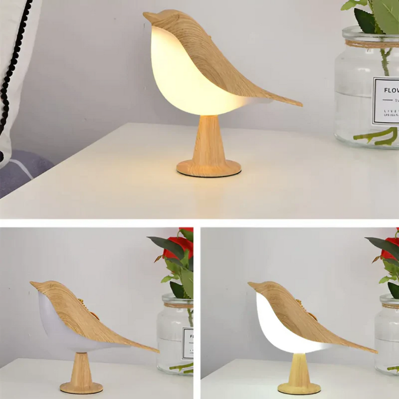 Stylish LED Bird Lamp with Touch Control and Aromatherapy - FeatherGlow-Grey-State of Style