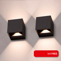 Stylish LED Cube Wall Lamp - LumiCube-Black-State of Style