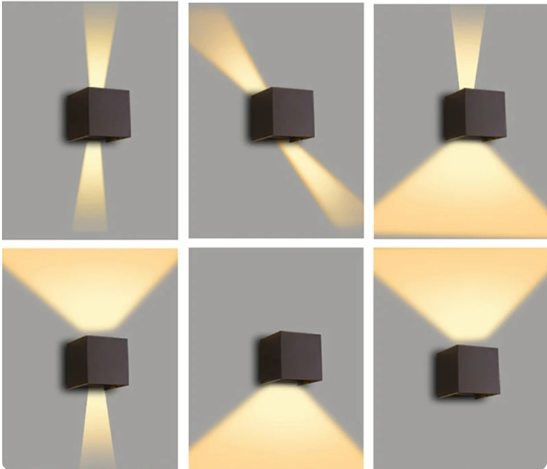 Stylish LED Cube Wall Lamp - LumiCube-Black-State of Style