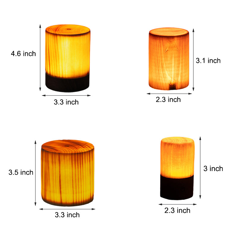 Stylish LED Table Lamp - WoodGlow-6cm x 7.5cm-Cylinder-State of Style