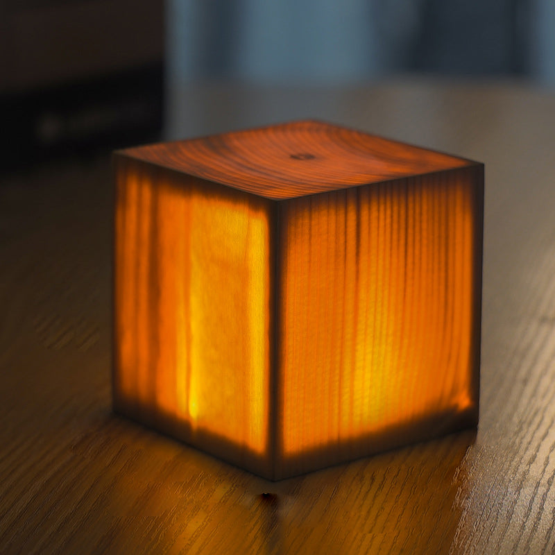 Stylish LED Table Lamp - WoodGlow-8cm x 8cm x 9cm-Square-State of Style