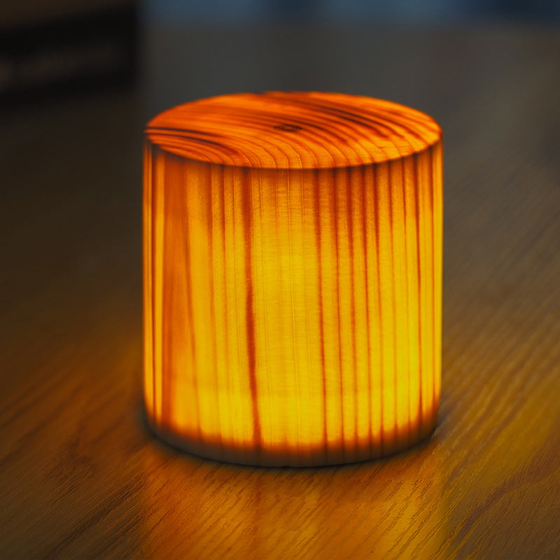 Stylish LED Table Lamp - WoodGlow-8cm x 9cm-Cylinder-State of Style