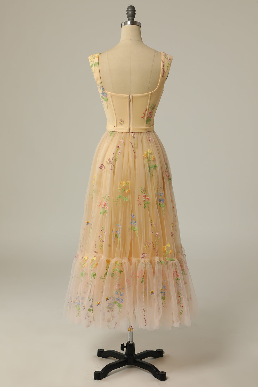 Stylish Long A-Line Ball Gown with Embroidery - Anna-Green-S-State of Style