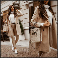 Stylish Long Brown Jacket | Comfortable Women's Outerwear-Beige-S-State of Style