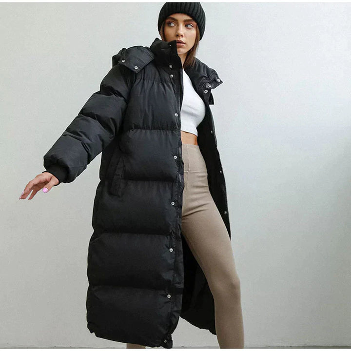 Stylish Long Ladies' Down Jacket - Elise-Black-XS-State of Style