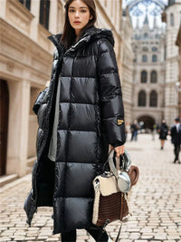 Stylish Long Quilted Winter Coat for Women - Mila-Black-S-State of Style
