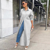 Stylish Long T-Shirt Dress-Gray-S-State of Style