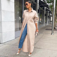 Stylish Long T-Shirt Dress-Khaki-S-State of Style