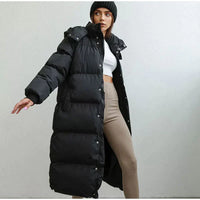 Stylish Long Women's Down Jacket - Elise-Black-XS-State of Style