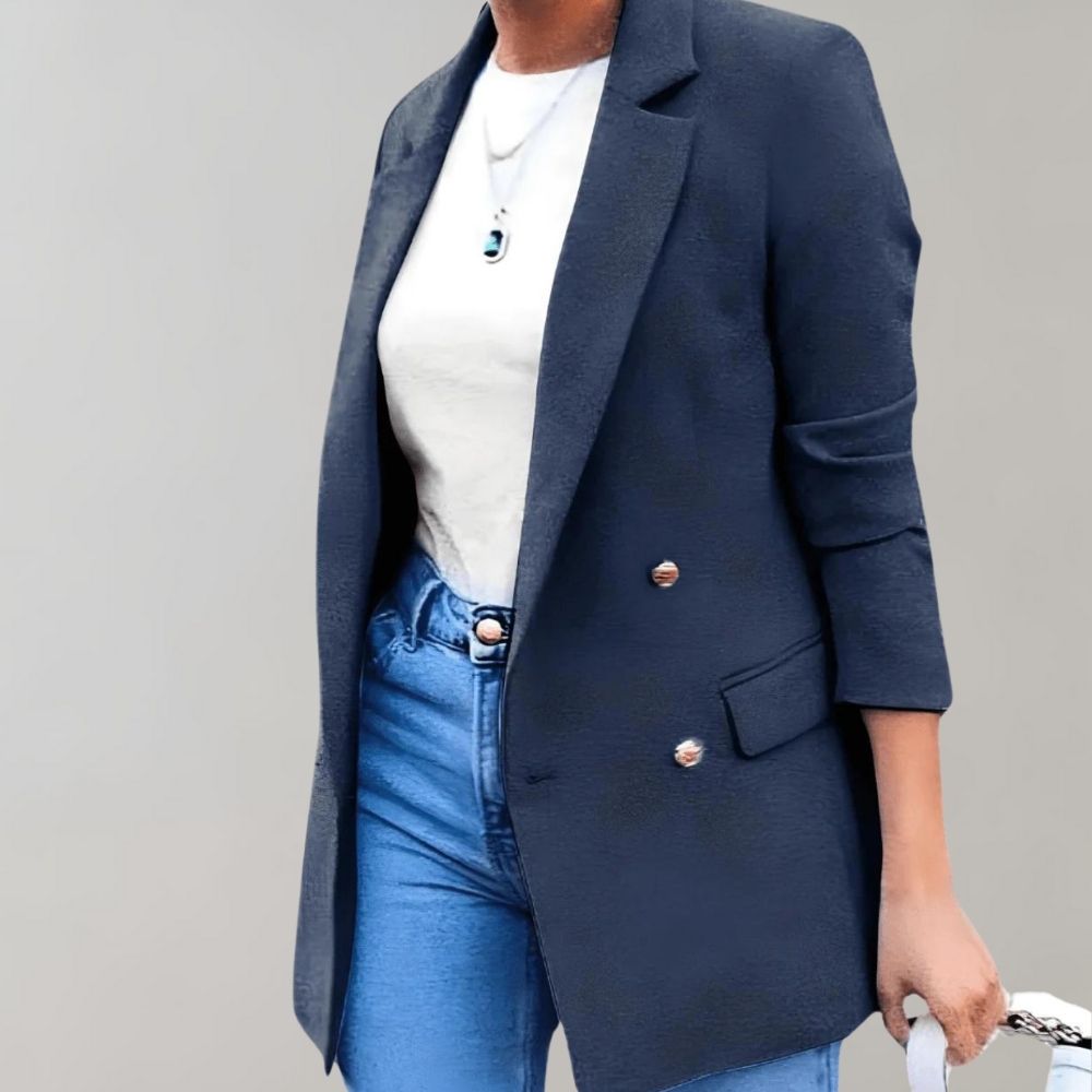 Stylish Long Women's Jacket - Clara-White-S-State of Style