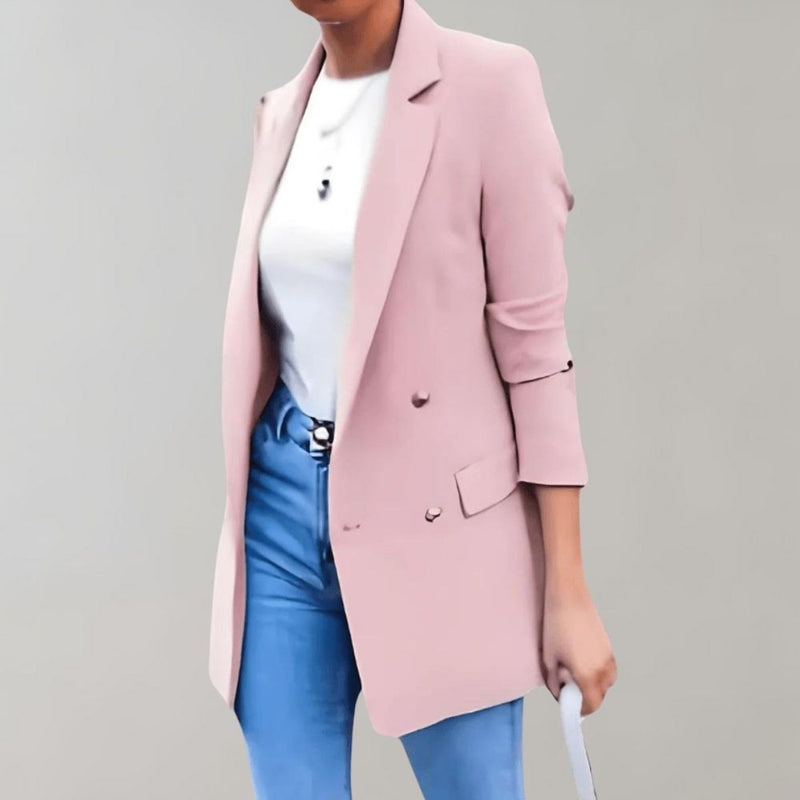 Stylish Long Women's Jacket - Clara-White-S-State of Style