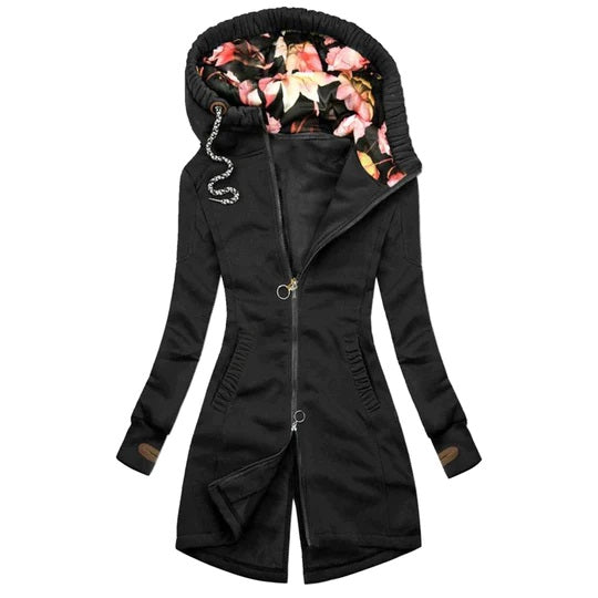 Stylish Long Women's Winter Coat - Mara-Black-S-State of Style