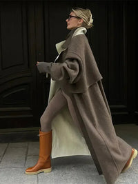 Stylish Long Wool Women’s Coat - Ella-S-State of Style