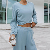 Stylish Loungewear Set | Cozy Home Suit For Women-Light Blue-S-State of Style
