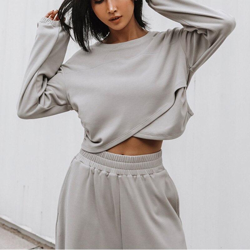 Stylish Loungewear Set | Cozy Home Suit For Women-Light Gray-S-State of Style