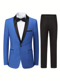 Stylish Luxe Men's Suit - David-Royal Blue-XS-State of Style