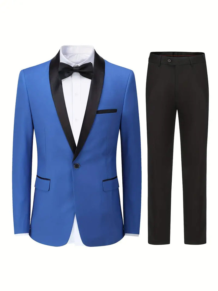 Stylish Luxe Men's Suit - David-Royal Blue-XS-State of Style