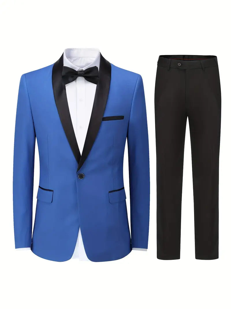 Stylish Luxe Men's Suit - David-Royal Blue-XS-State of Style