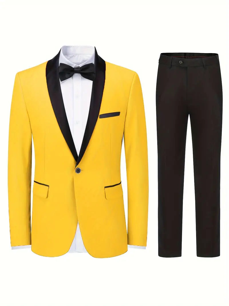 Stylish Luxe Men's Suit - David-Yellow-XS-State of Style
