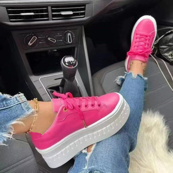Stylish Luxe Platform Women's Sneakers - Nina-Pink-5-State of Style