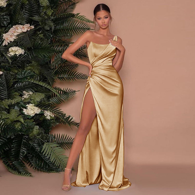 Stylish Maxi Dress - LuxeSilk-Gold-S-State of Style