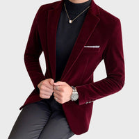 Stylish Men's Blazer - Hugo-Burgundy-M-State of Style