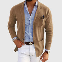 Stylish Men's Blazer with Casual Button Pockets and Collar - Lorenzo-Beige-S-State of Style