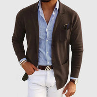 Stylish Men's Blazer with Casual Button Pockets and Collar - Lorenzo-Brown-S-State of Style