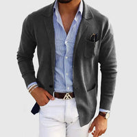Stylish Men's Blazer with Casual Button Pockets and Collar - Lorenzo-Dark Grey-S-State of Style