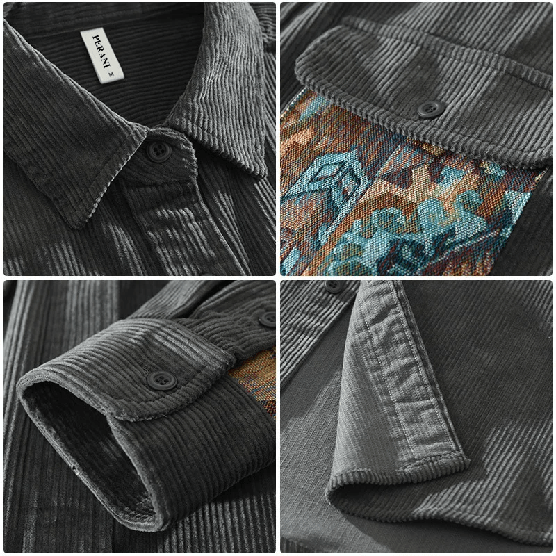 Stylish Men's Corduroy Shirt – Floris-Brown-M-State of Style