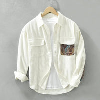 Stylish Men's Corduroy Shirt – Floris-White-M-State of Style