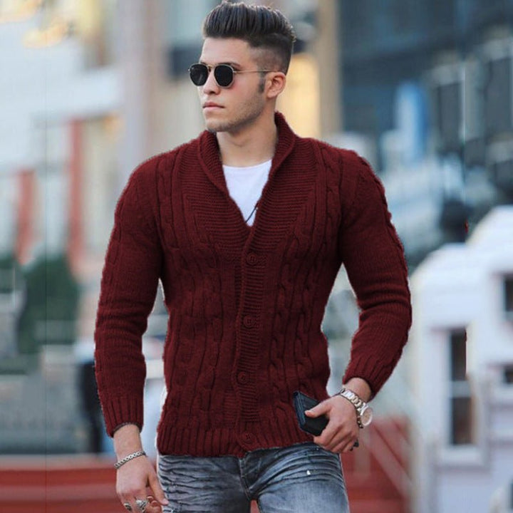 Stylish Men's Jumper - Luca-Burgundy-2XS-State of Style