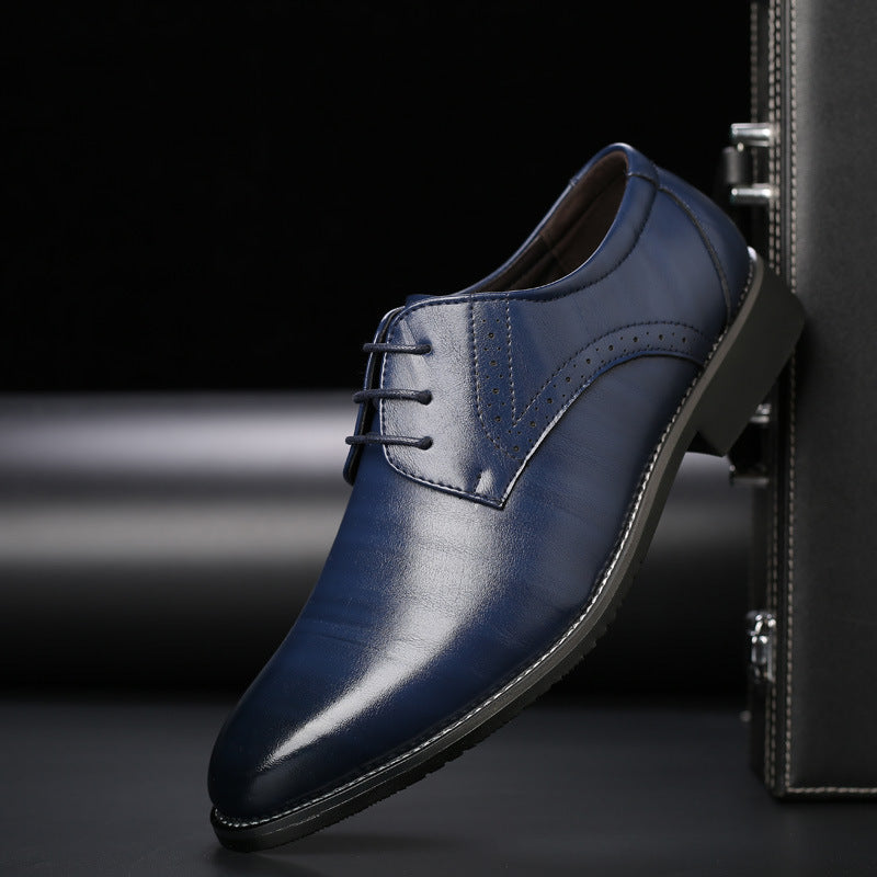 Stylish Men's Lace-Up Brogue Shoes - Lennard-Blue-6-State of Style