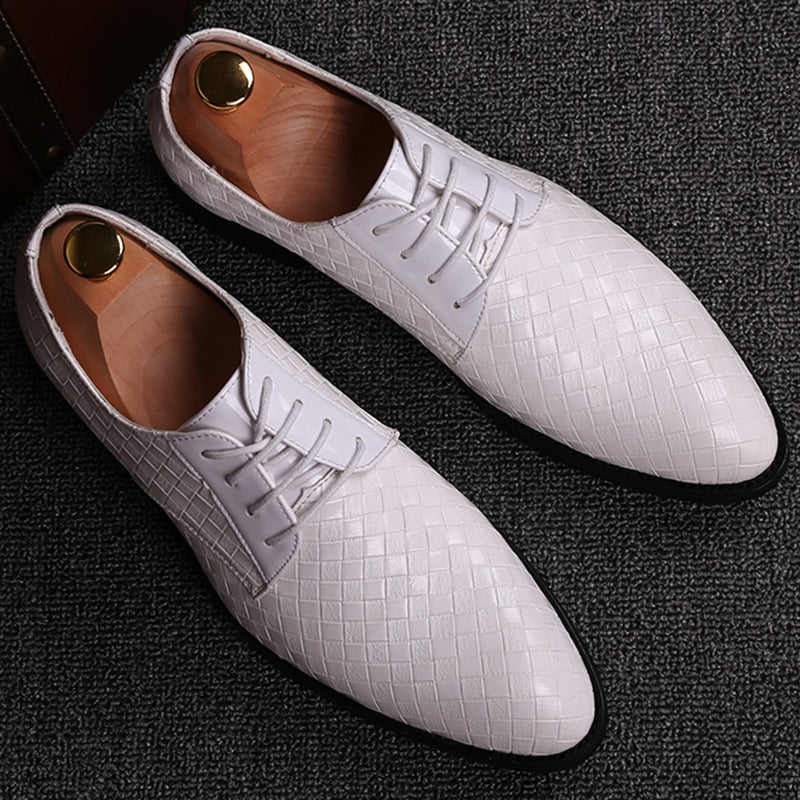 Stylish Men's Leather Lace-Up Shoes - Casper-White-5-State of Style