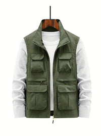 Stylish Men's Outdoor Vest - Thorne-Army Green-M-State of Style