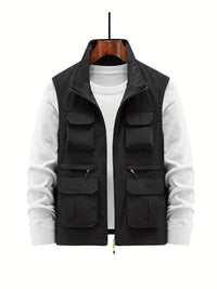 Stylish Men's Outdoor Vest - Thorne-Black-M-State of Style