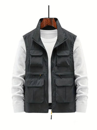 Stylish Men's Outdoor Vest - Thorne-Dark Grey-M-State of Style