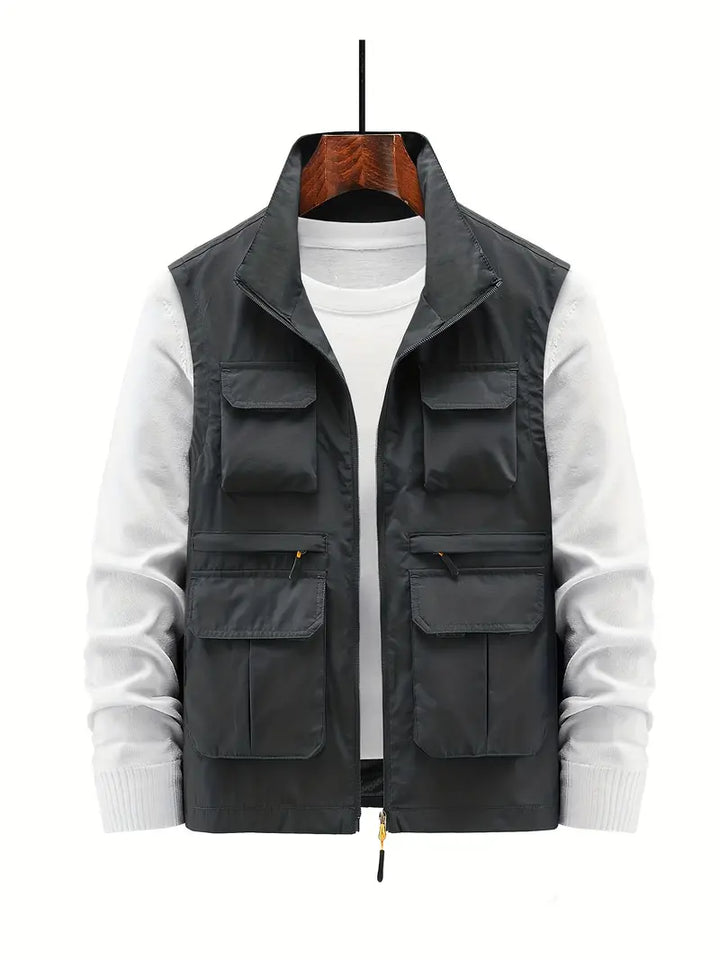 Stylish Men's Outdoor Vest - Thorne-Dark Grey-M-State of Style