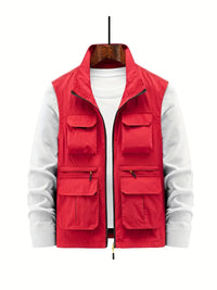 Stylish Men's Outdoor Vest - Thorne-Red-M-State of Style