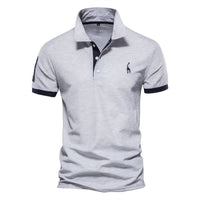 Stylish Men's Polo - Franklin-Grey - Dark Blue-S-State of Style