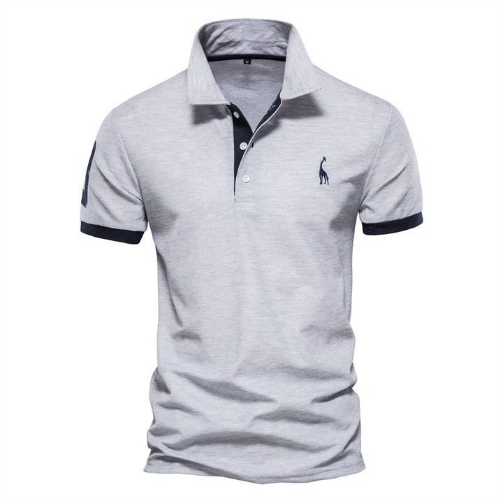 Stylish Men's Polo - Franklin-Grey - Dark Blue-S-State of Style