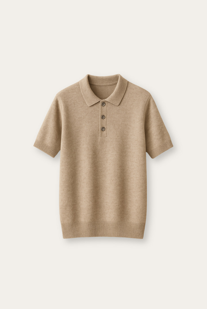 Stylish men's polo made from cashmere-merino wool – Caelan-S-State of Style