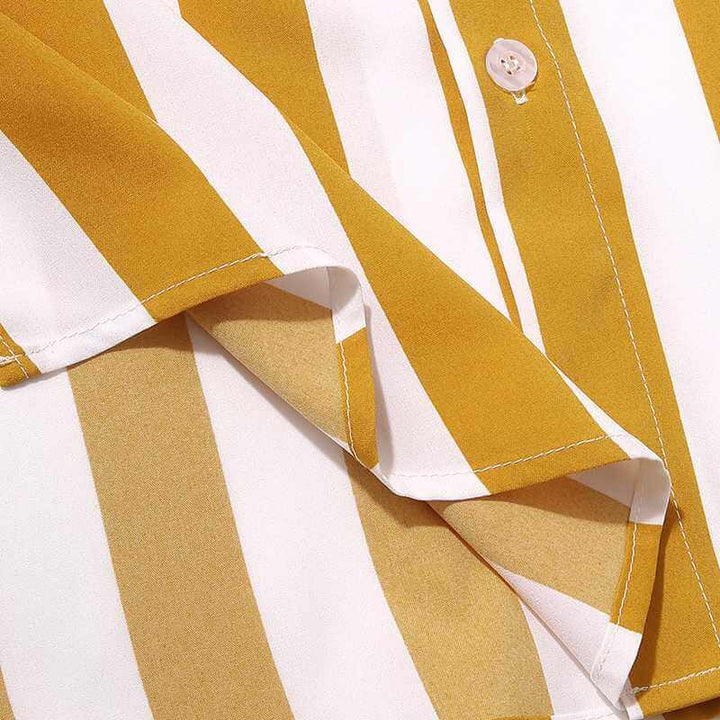Stylish men's summer set with striped pattern - StripesFresh-Yellow-S-State of Style