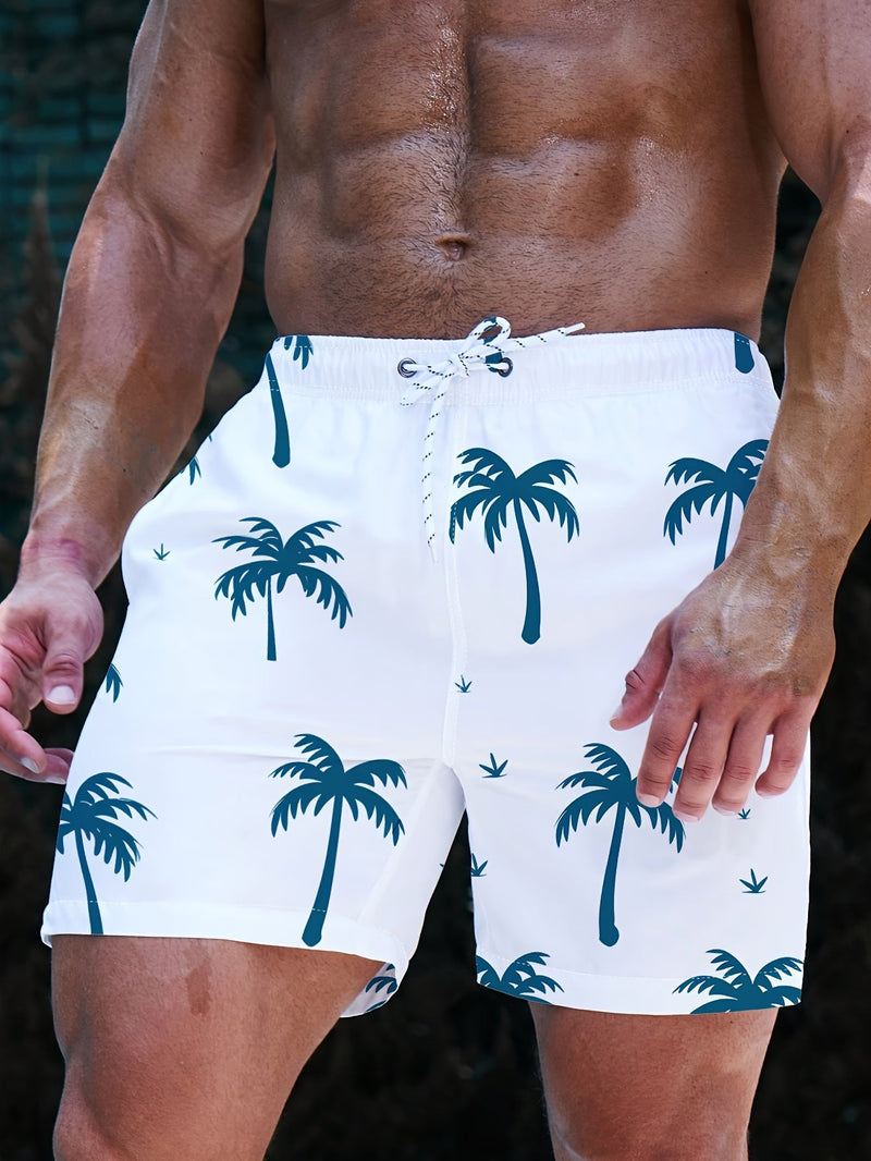 Stylish men's swim shorts with palm print | Buy 1, get 1 free - PalmRush-S-State of Style