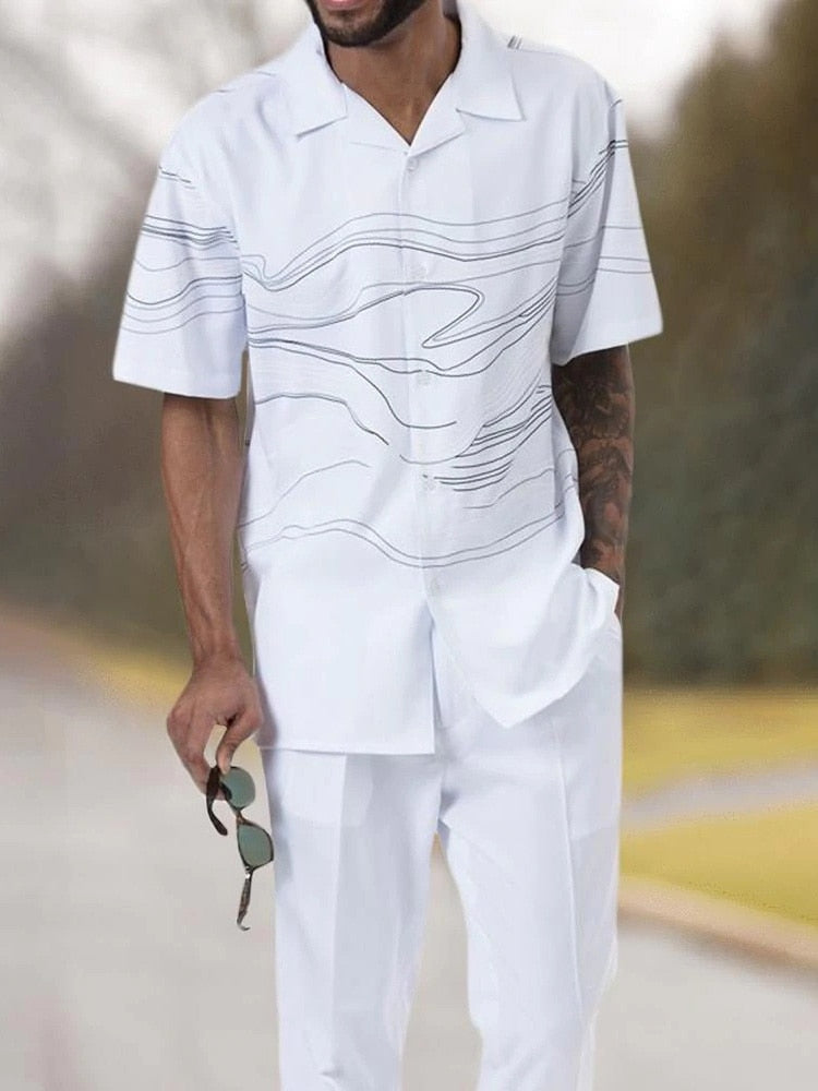 Stylish men's two-piece set for warm days - summer classic-Set A-S-State of Style