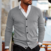 Stylish Men’s Vest with V-Neck and Button Closure - Lucas-Dark Red-S-State of Style