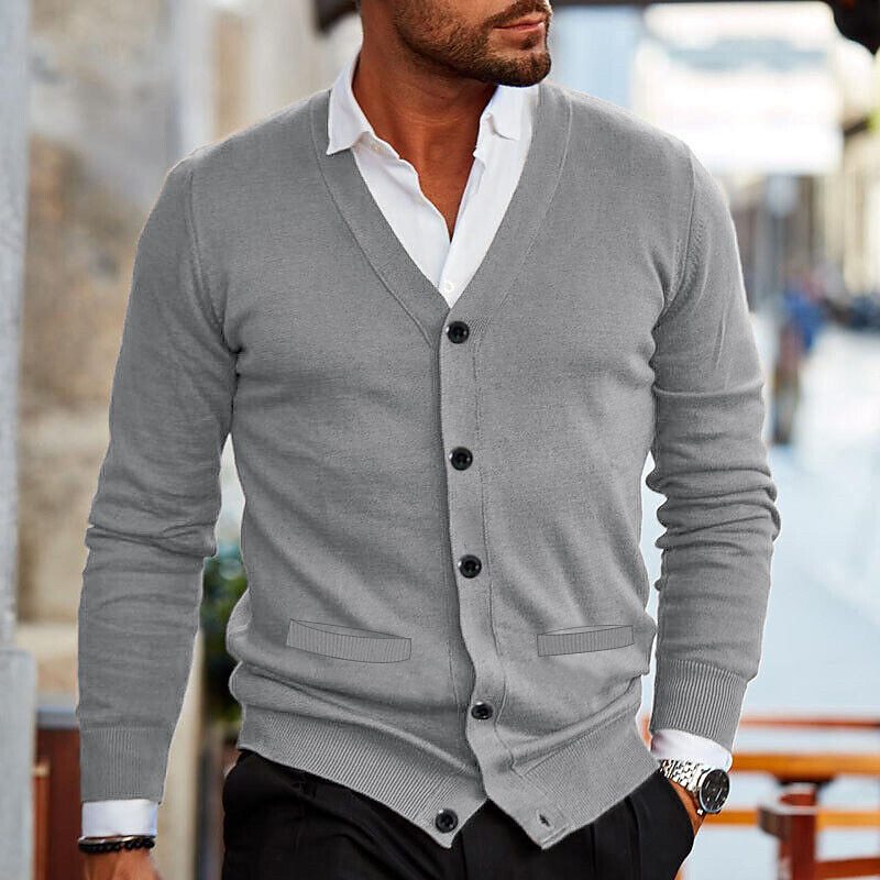 Stylish Men’s Vest with V-Neck and Button Closure - Lucas-Dark Red-S-State of Style