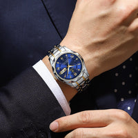 Stylish Men's Watch in Stainless Steel - LumiSteel-Gold Blue-State of Style